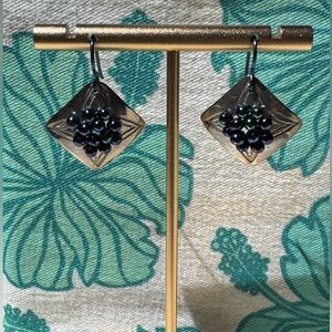 Neo-Chrome Decorative Drop Earrings—Signed by Artist